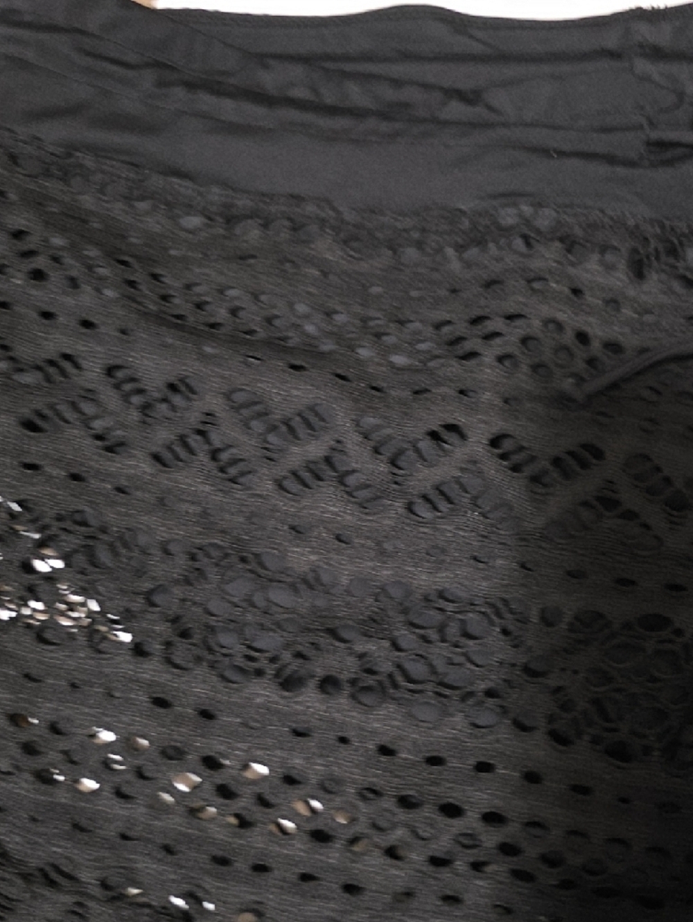Black Crochet Swim Cover-Up Shorts - Picture 3 of 5